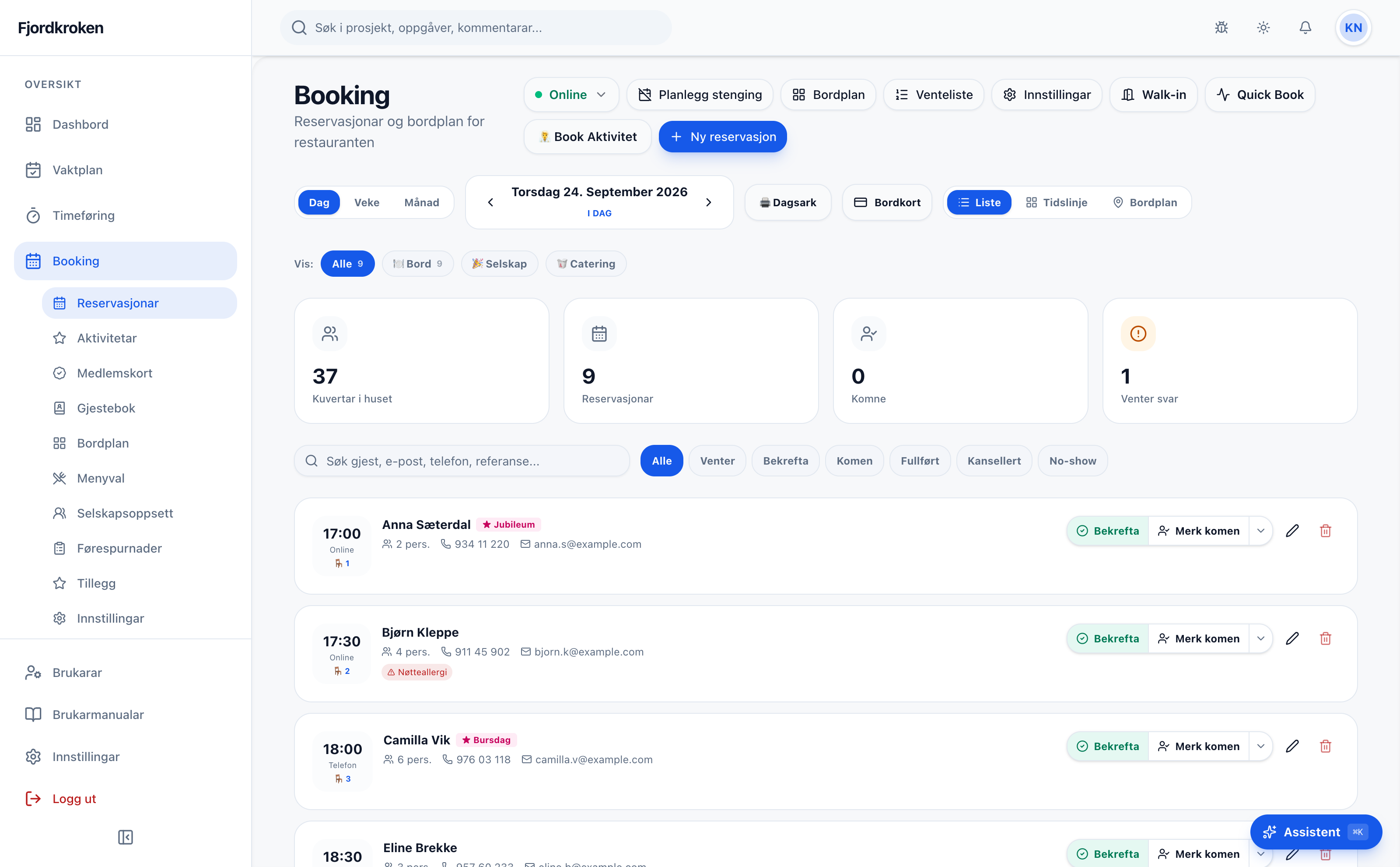 Skjermbilete av Booking